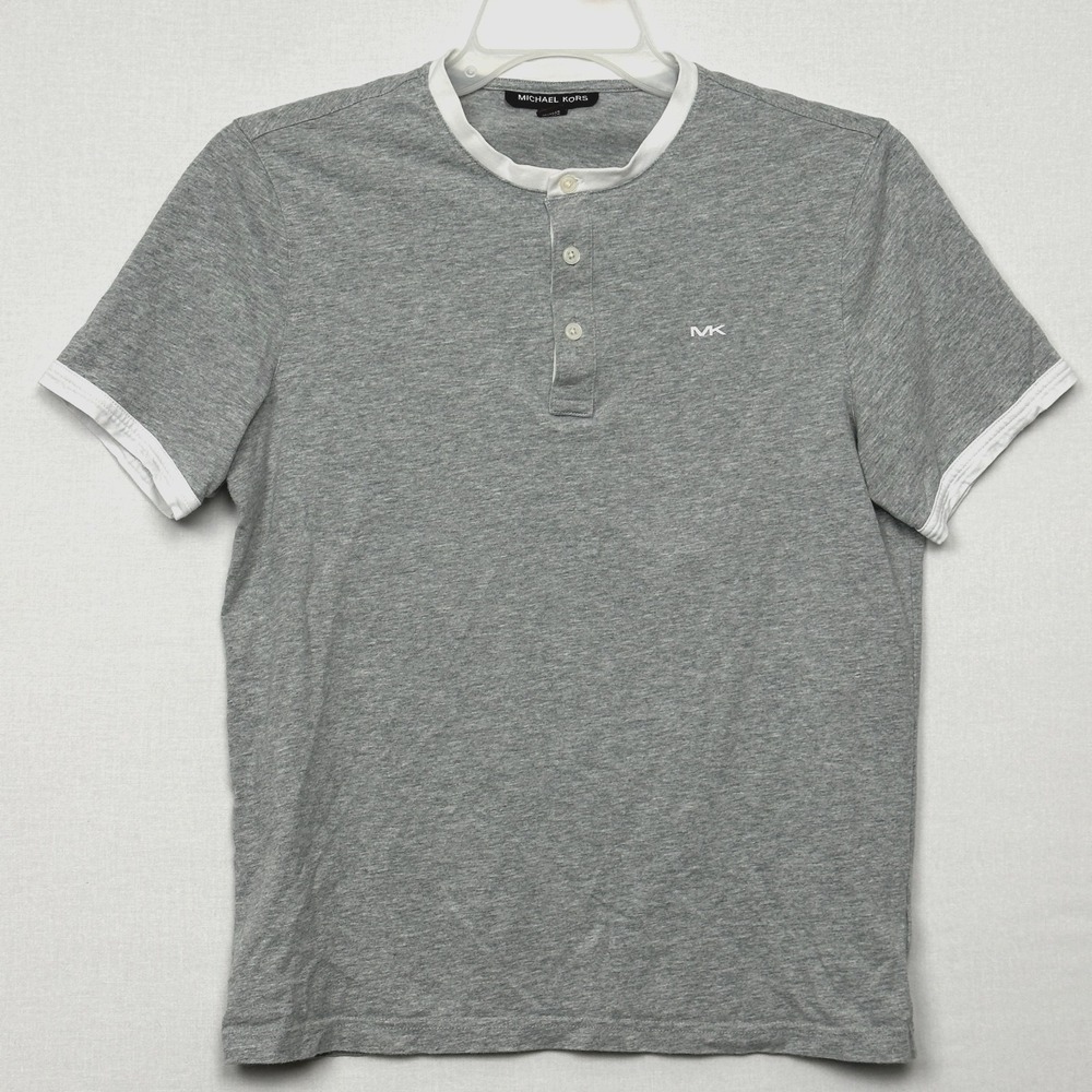 Michael Kors Henley Short Sleeve‎ T-Shirt Gray Men's Size M